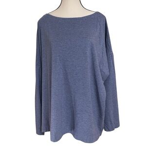 Woman's J. Jill Heather Blue Long Sleeve Top Supima‎ cotton blend. 4X